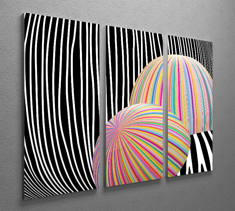 Abstract Expression 3 Split Panel Canvas Print - 1x - 2