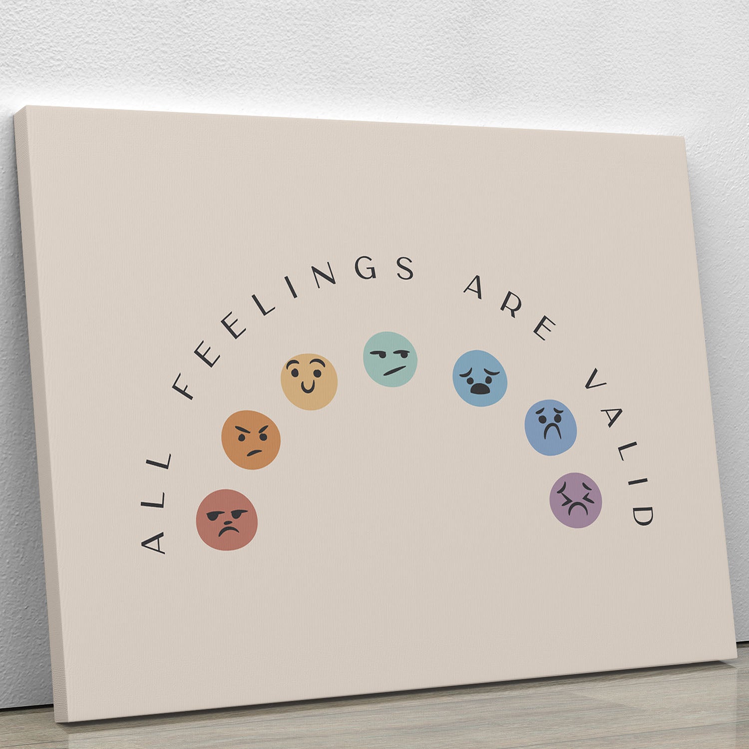 All Feelings Are Valid Faces Canvas Print or Poster - Canvas Art Rocks - 1