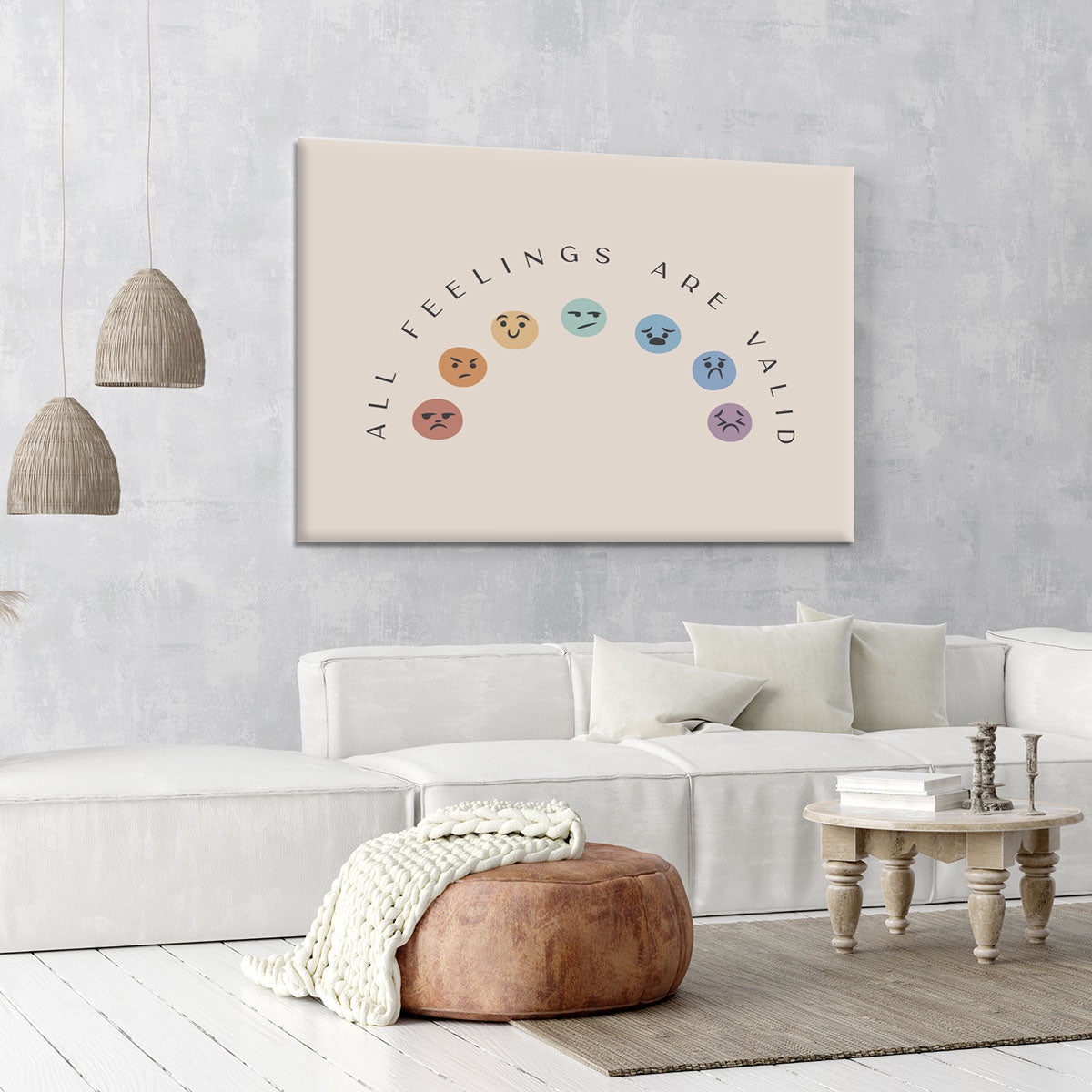 All Feelings Are Valid Faces Canvas Print or Poster - Canvas Art Rocks - 6