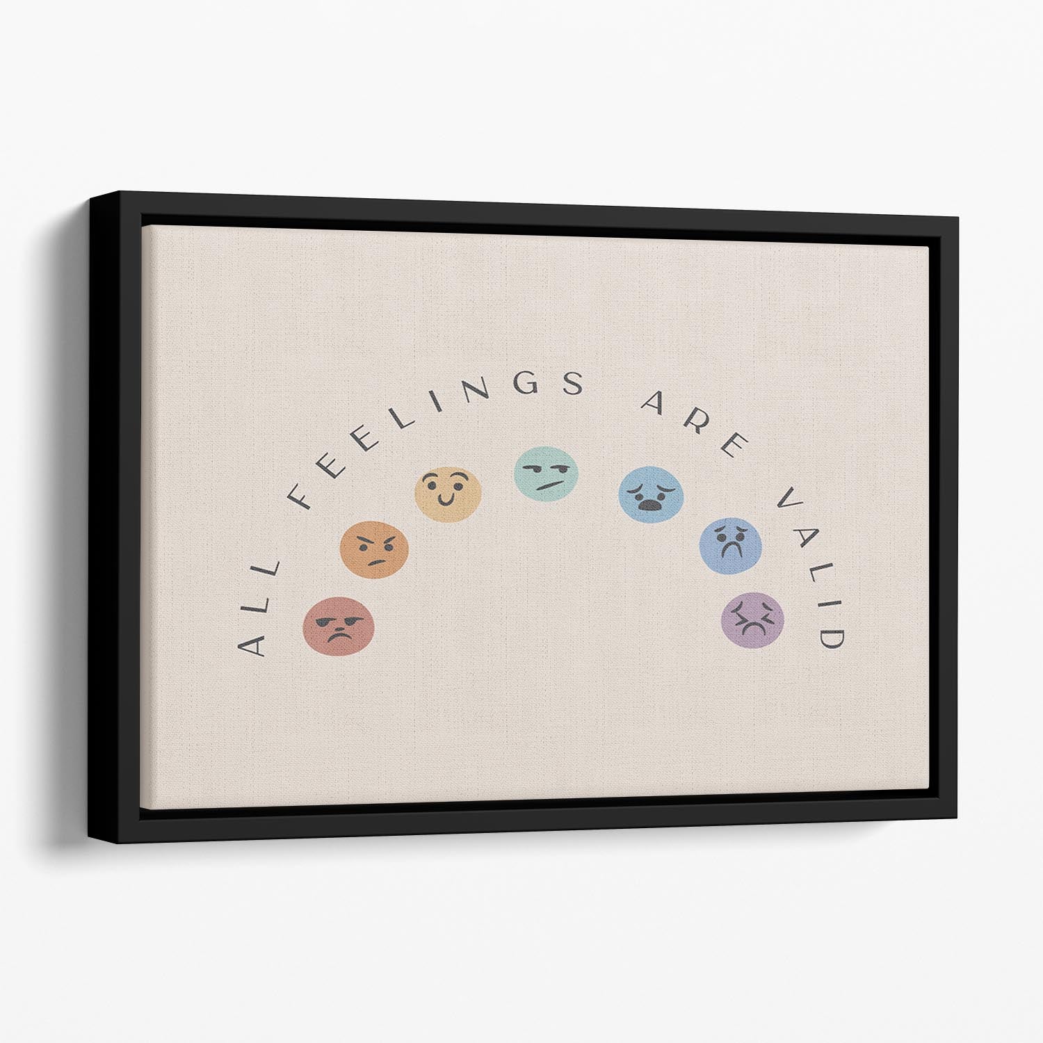 All Feelings Are Valid Faces Floating Framed Canvas - Canvas Art Rocks - 1