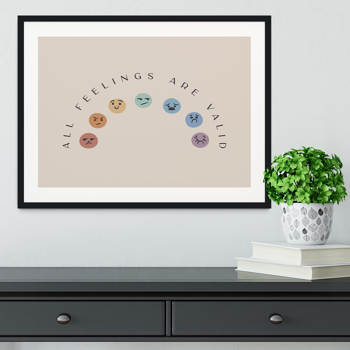 All Feelings Are Valid Faces Framed Print - Canvas Art Rocks - 1