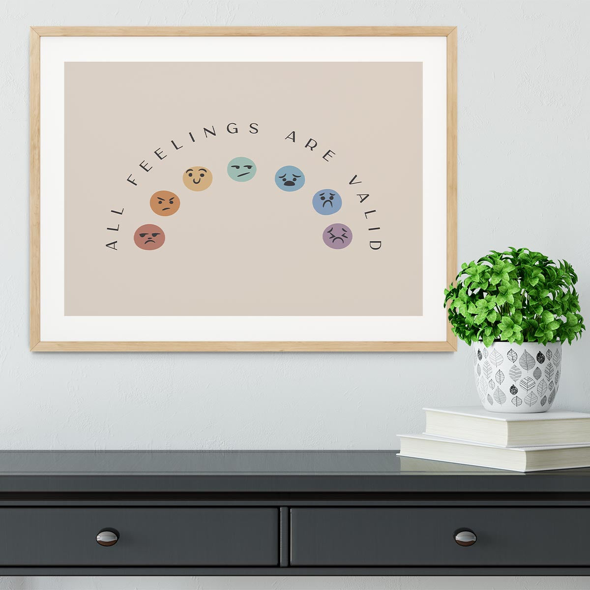 All Feelings Are Valid Faces Framed Print - Canvas Art Rocks - 3