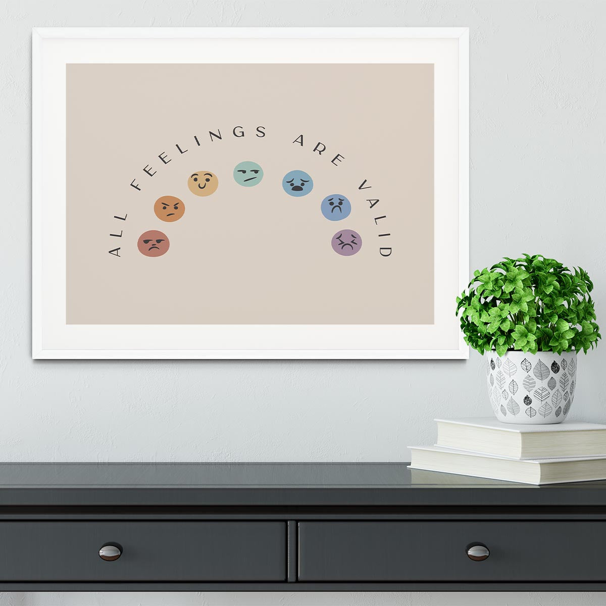 All Feelings Are Valid Faces Framed Print - Canvas Art Rocks - 5