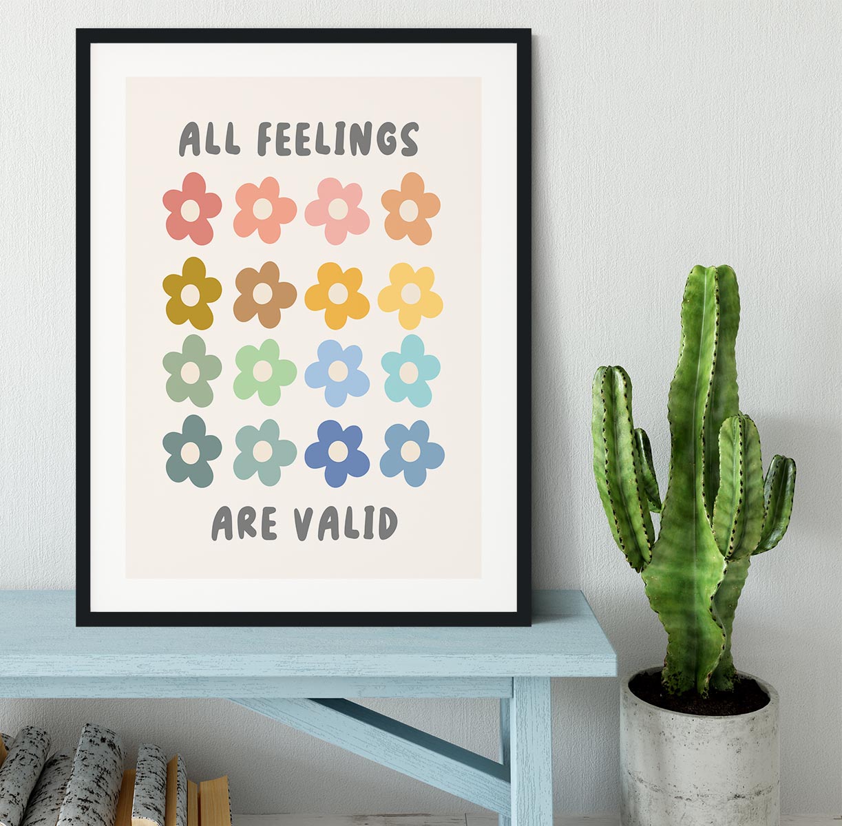 All Feelings Are Valid Flowers Framed Print - Canvas Art Rocks - 1