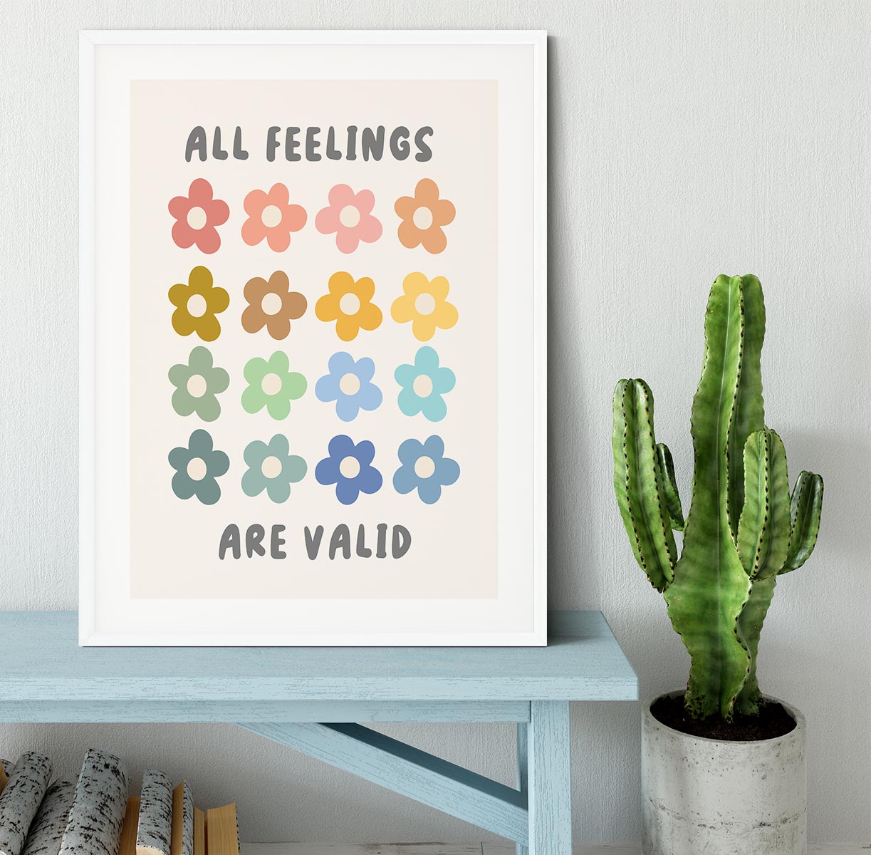 All Feelings Are Valid Flowers Framed Print - Canvas Art Rocks - 5