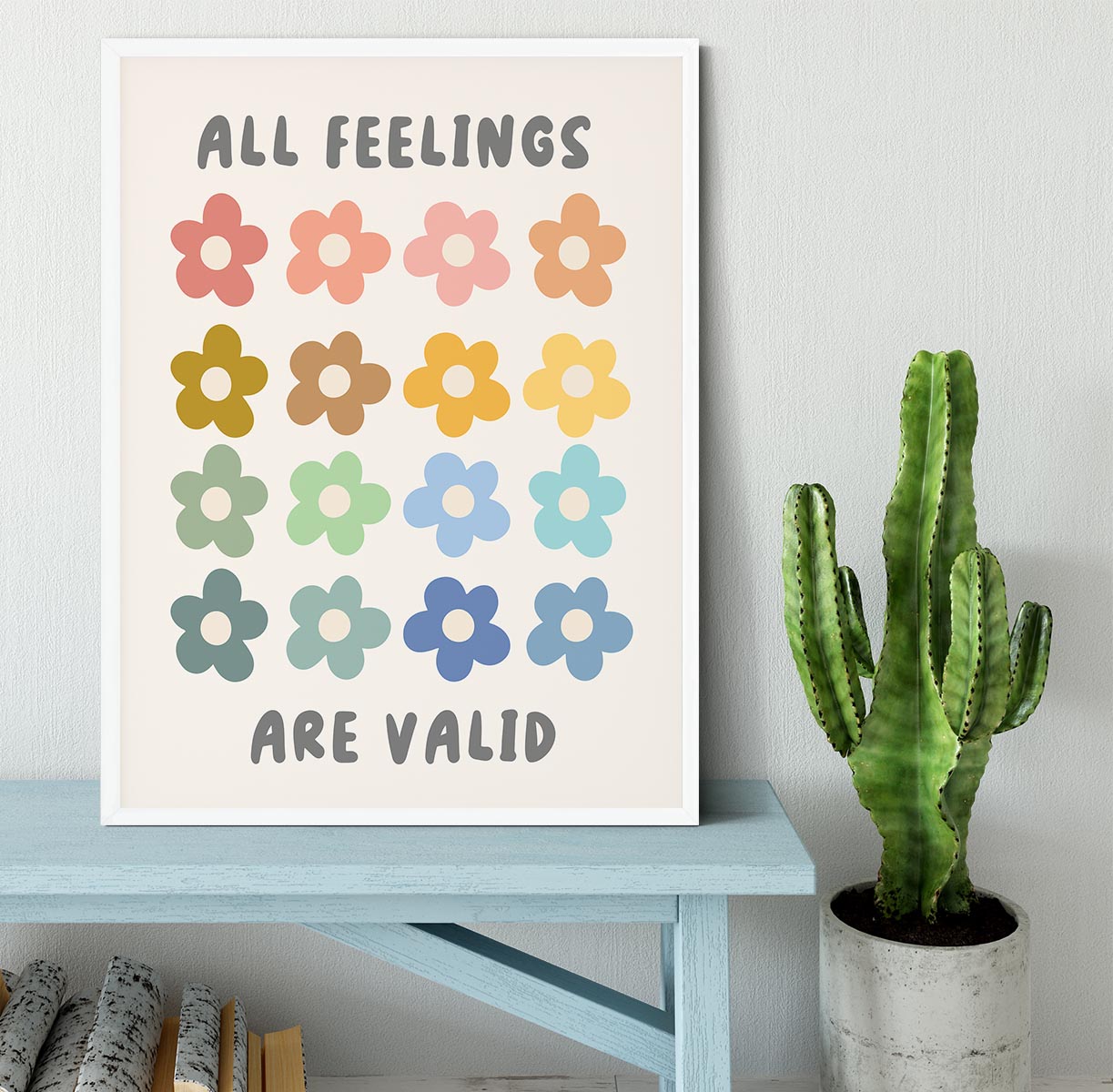 All Feelings Are Valid Flowers Framed Print - Canvas Art Rocks -6