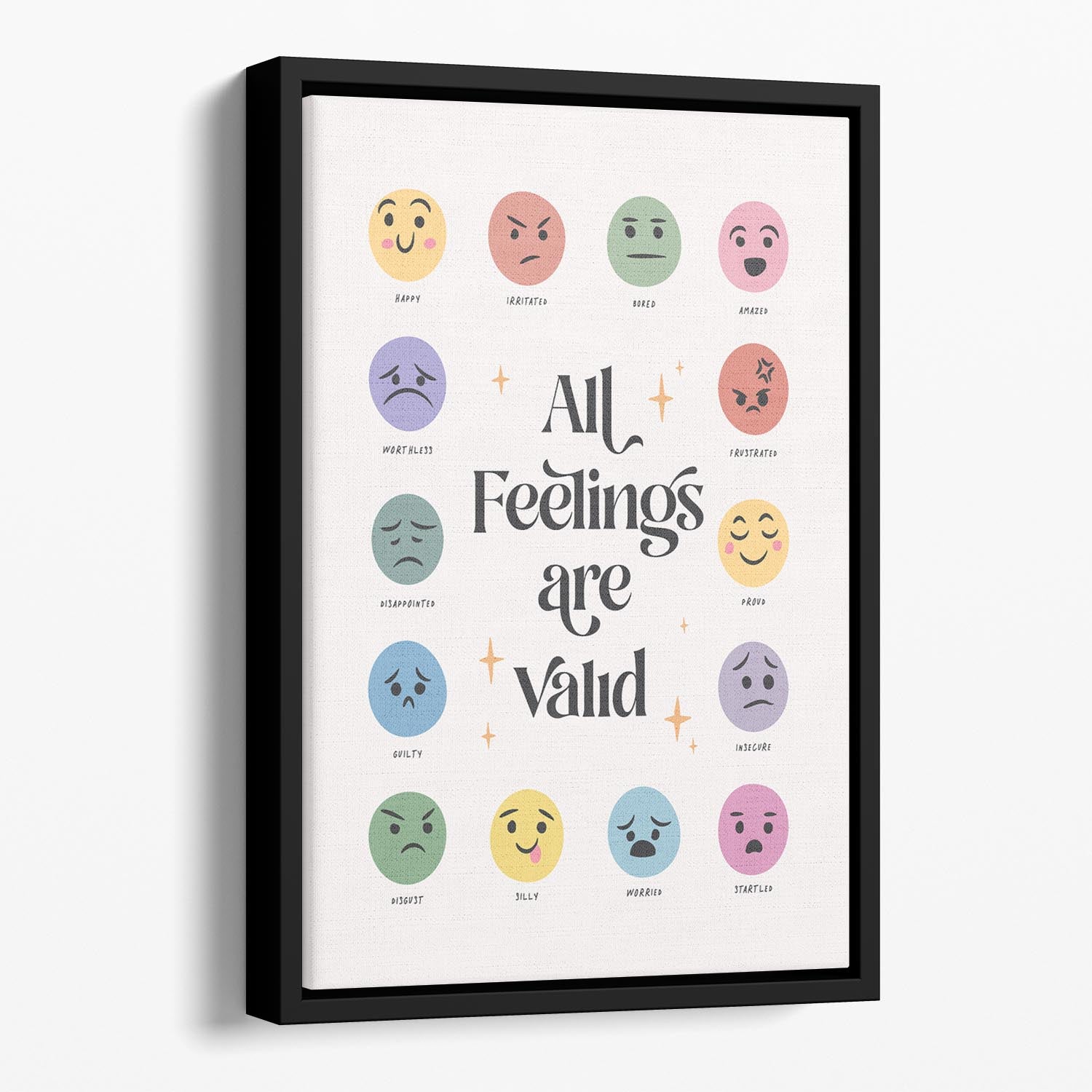 All Feelings Are Valid No2 Floating Framed Canvas - Canvas Art Rocks - 1