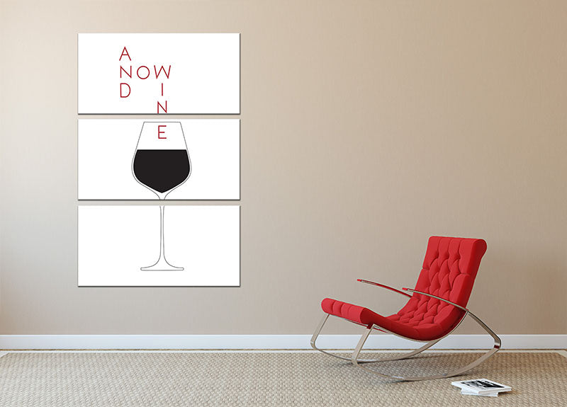 And Now Wine 3 Split Panel Canvas Print - Canvas Art Rocks - 2