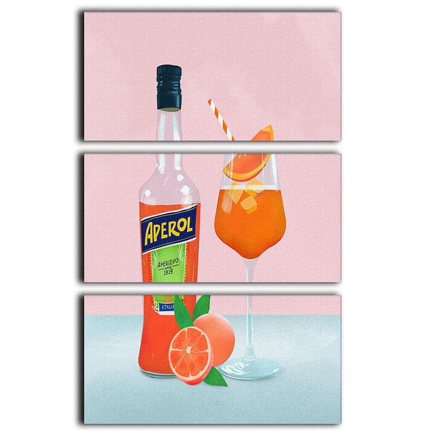 Aperol Spritz 3 Split Panel Canvas Print - Canvas Art Rocks - 1