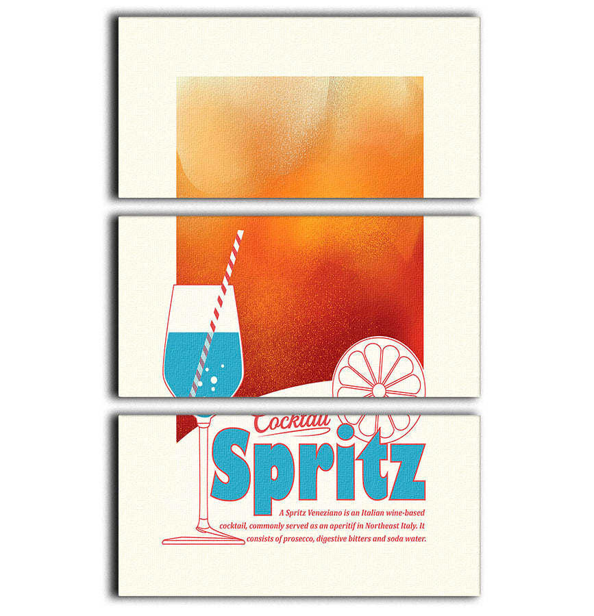 Aperol Spritz print 3 Split Panel Canvas Print - Canvas Art Rocks - 1