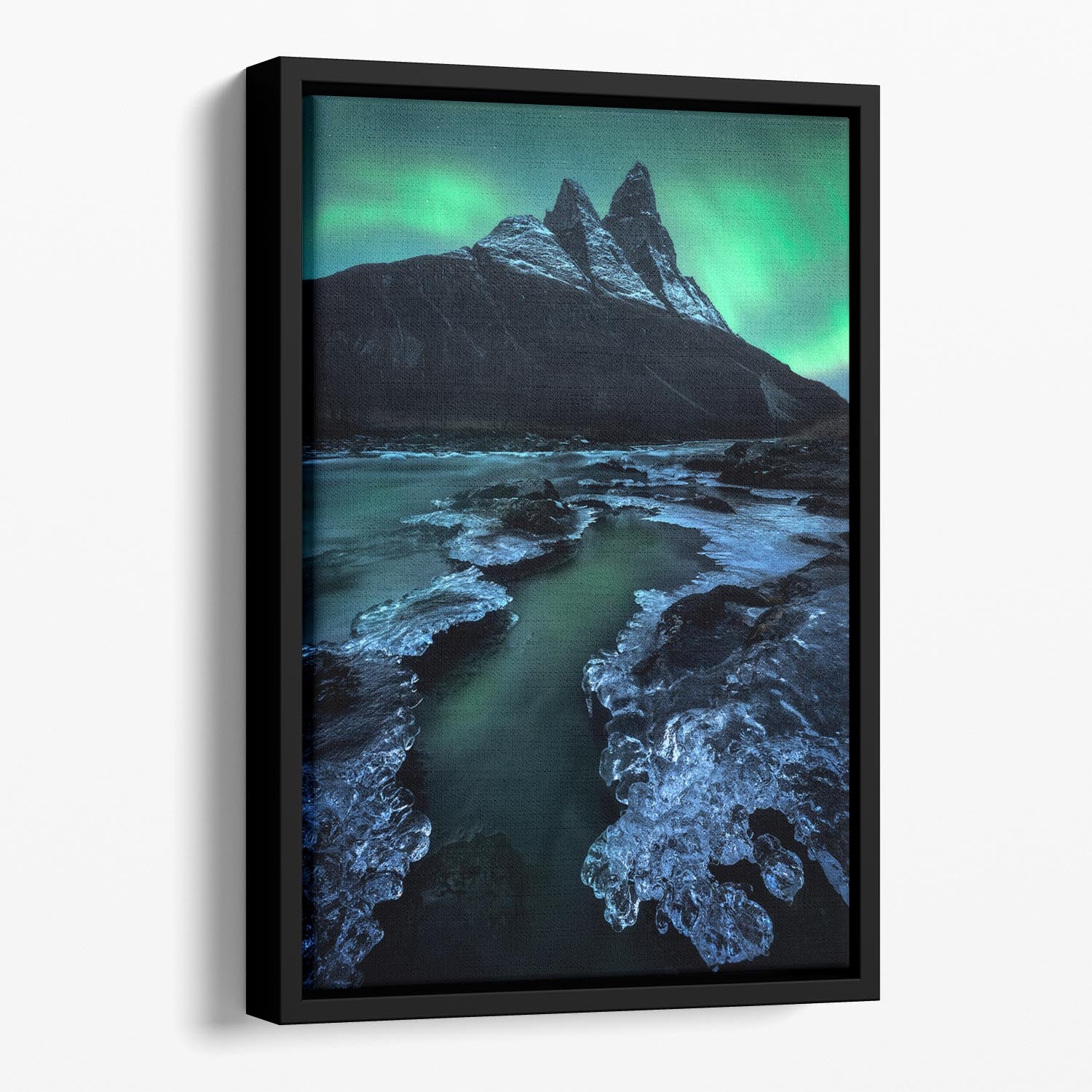 Arctic Night Floating Framed Canvas - Canvas Art Rocks - 1