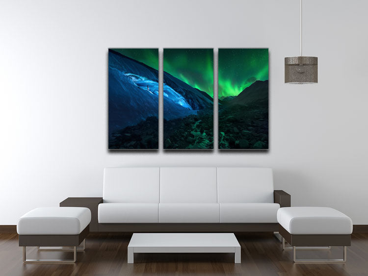 Athabasca cave 3 Split Panel Canvas Print - Canvas Art Rocks - 3