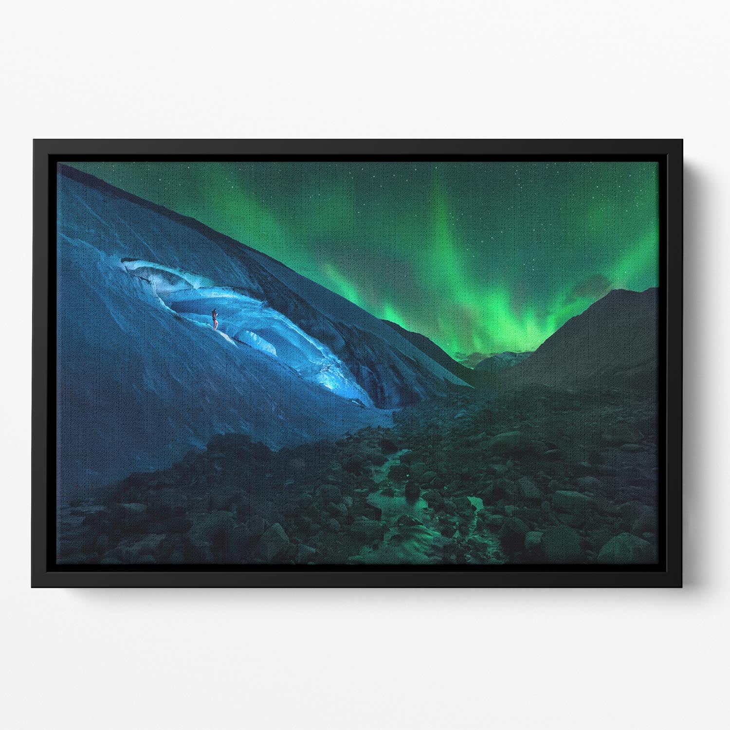 Athabasca cave Floating Framed Canvas - Canvas Art Rocks - 2