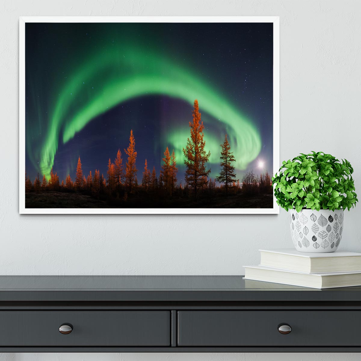 Aurora Polar lights Framed Print - Canvas Art Rocks -6