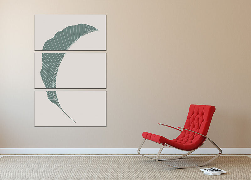 Banana Leaf Green 3 Split Panel Canvas Print - 1x - 2