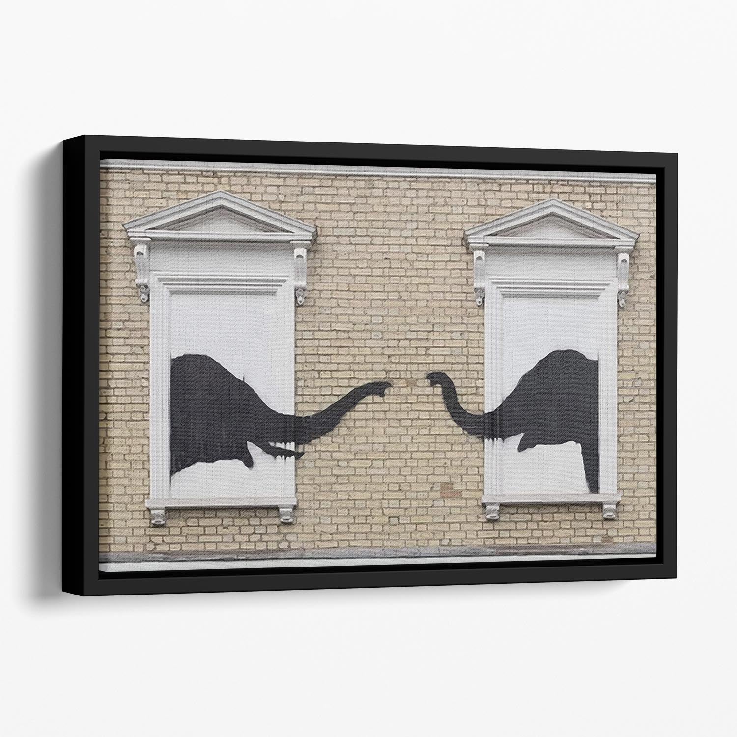 Banksy Elephant In The Room Floating Framed Canvas - Canvas Art Rocks - 1