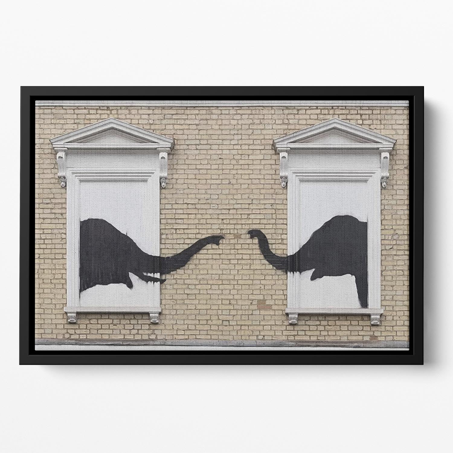 Banksy Elephant In The Room Floating Framed Canvas - Canvas Art Rocks - 2