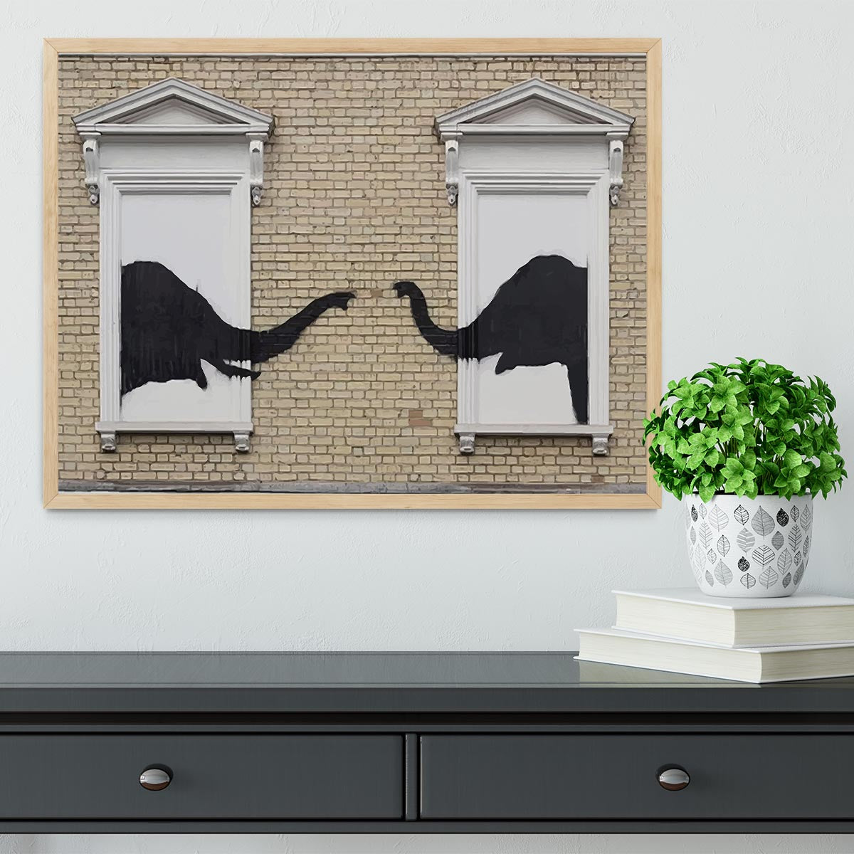 Banksy Elephant In The Room Framed Print - Canvas Art Rocks - 4