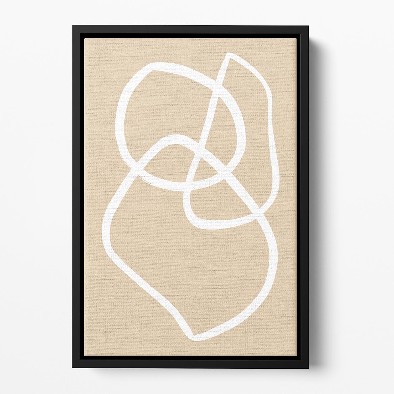 Beige Lines 03 Floating Framed Canvas - 1x - 2