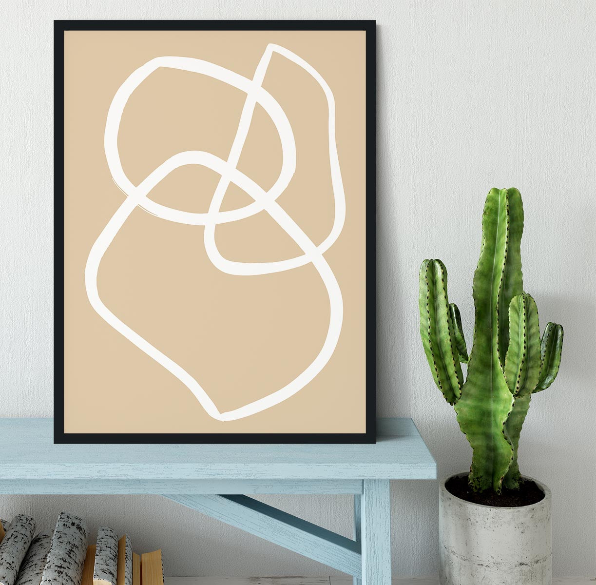 Beige Lines 03 Framed Print - 1x - 2