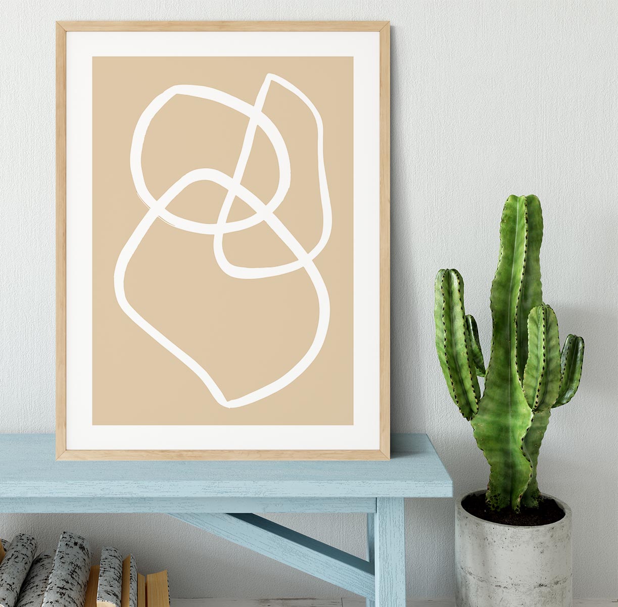 Beige Lines 03 Framed Print - 1x - 3