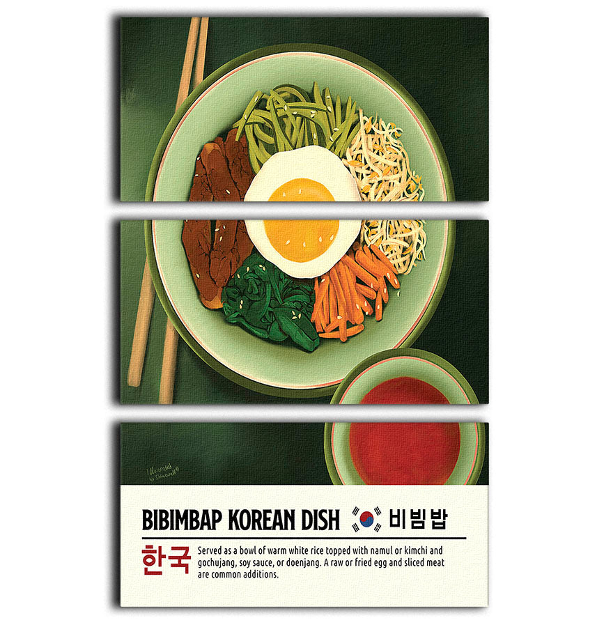 Bibimbap 3 Split Panel Canvas Print - Canvas Art Rocks - 1