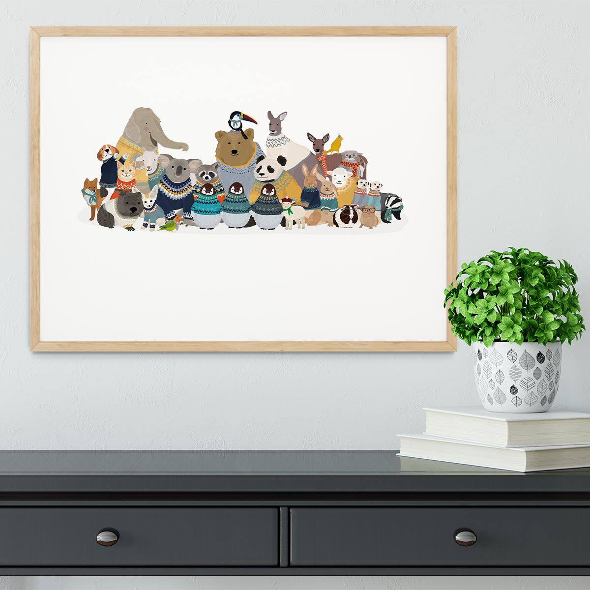 Big Group of Friends In Jumpers Framed Print - 1x - 3