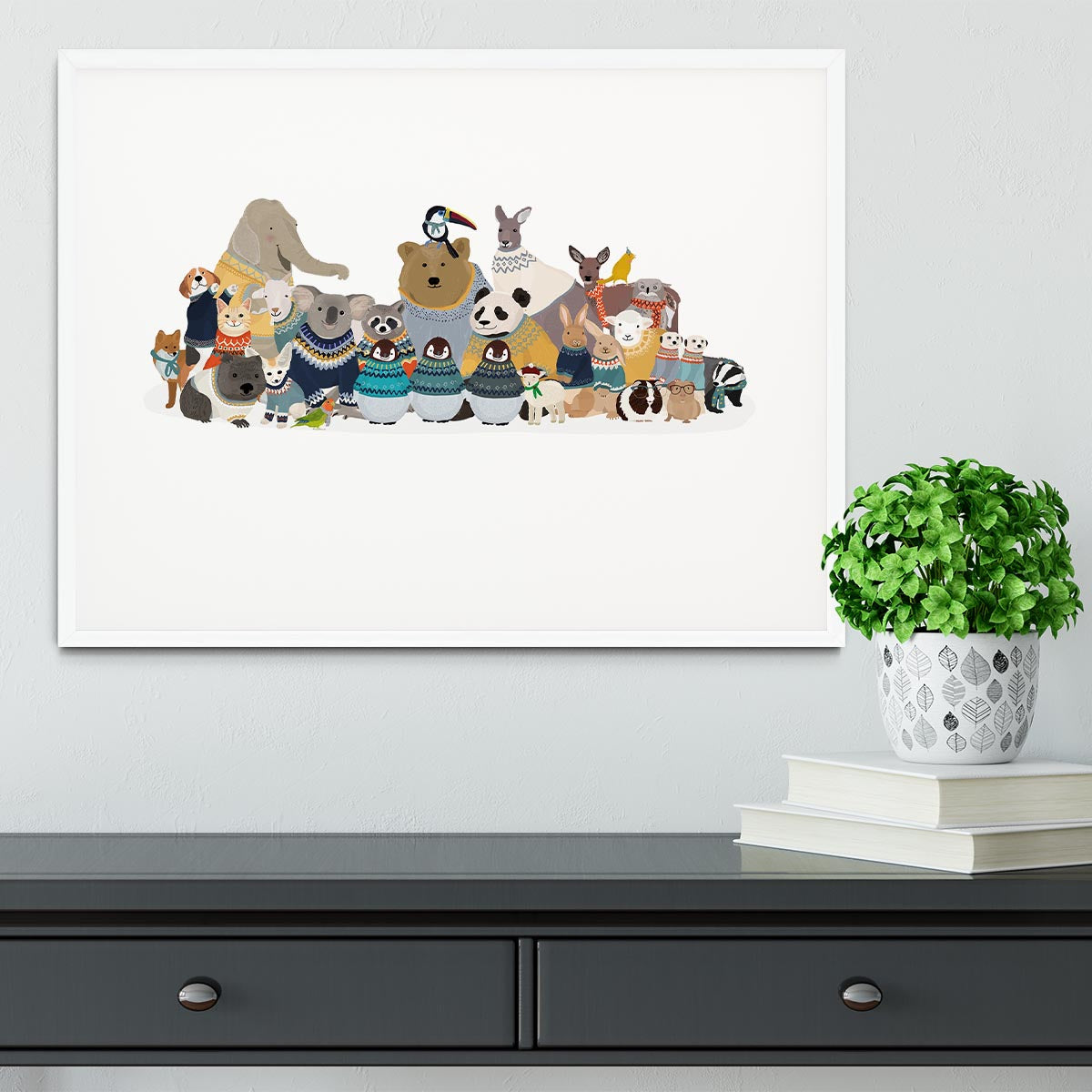 Big Group of Friends In Jumpers Framed Print - 1x - 5