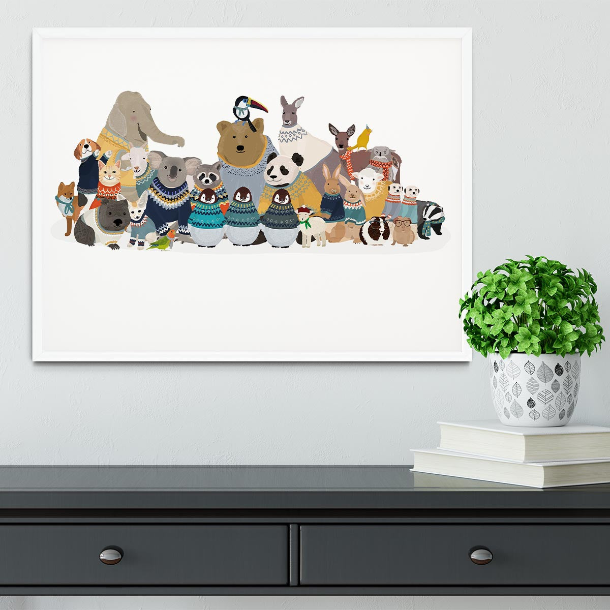 Big Group of Friends In Jumpers Framed Print - 1x -6