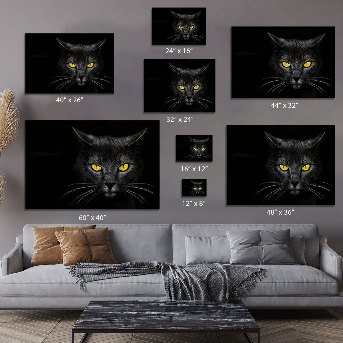 Black Cat Canvas Print or Poster - 1x - 7