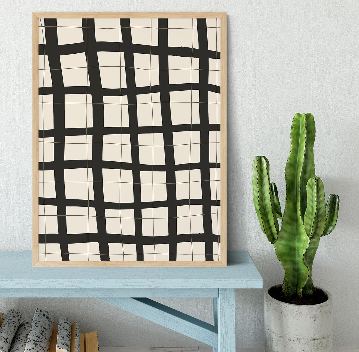 Black Grid Framed Print - 1x - 4