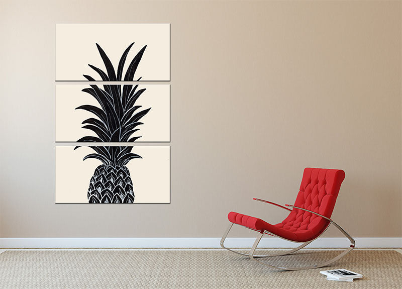 Black Pineapple 3 Split Panel Canvas Print - 1x - 2