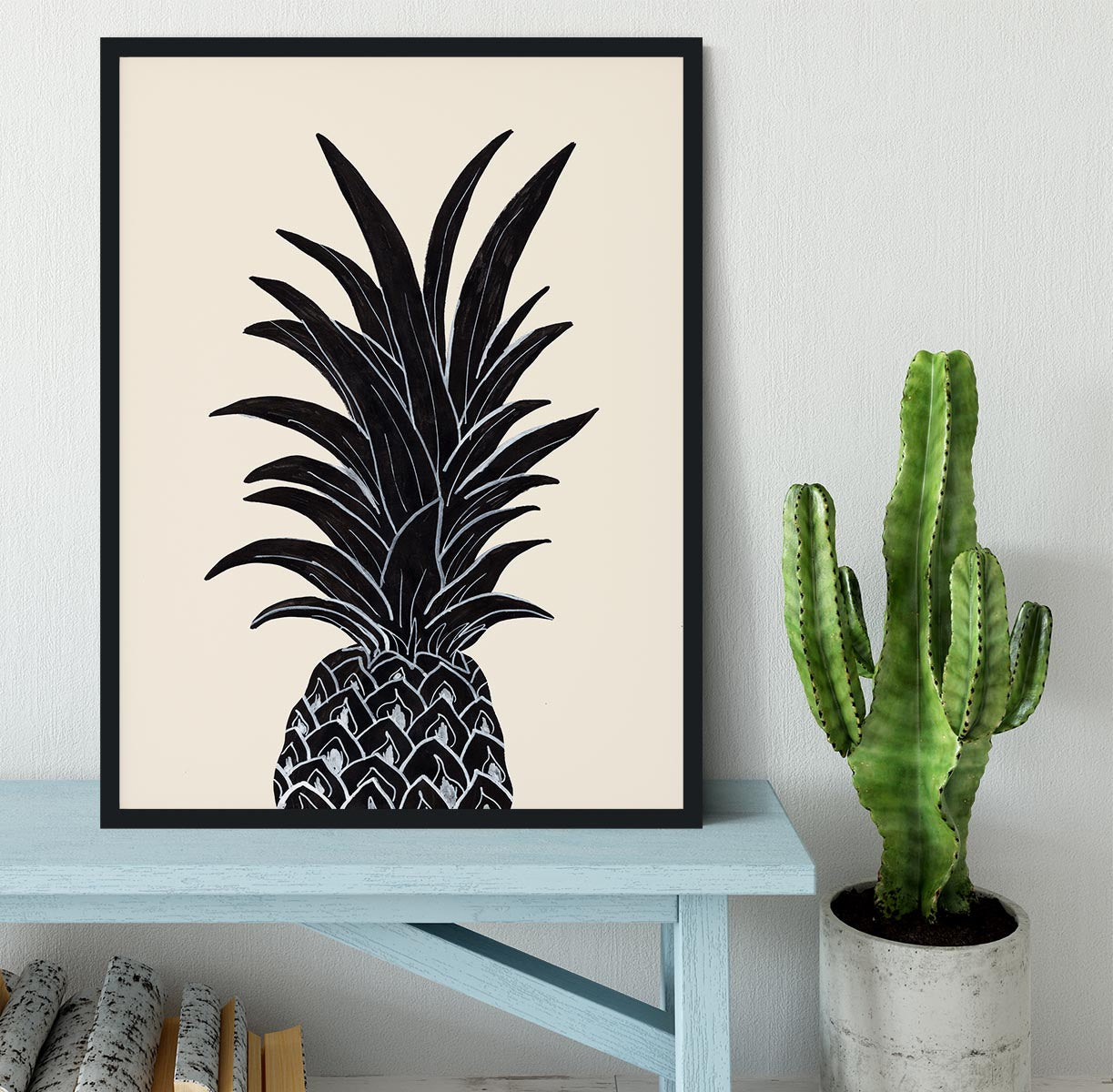 Black Pineapple Framed Print - 1x - 2