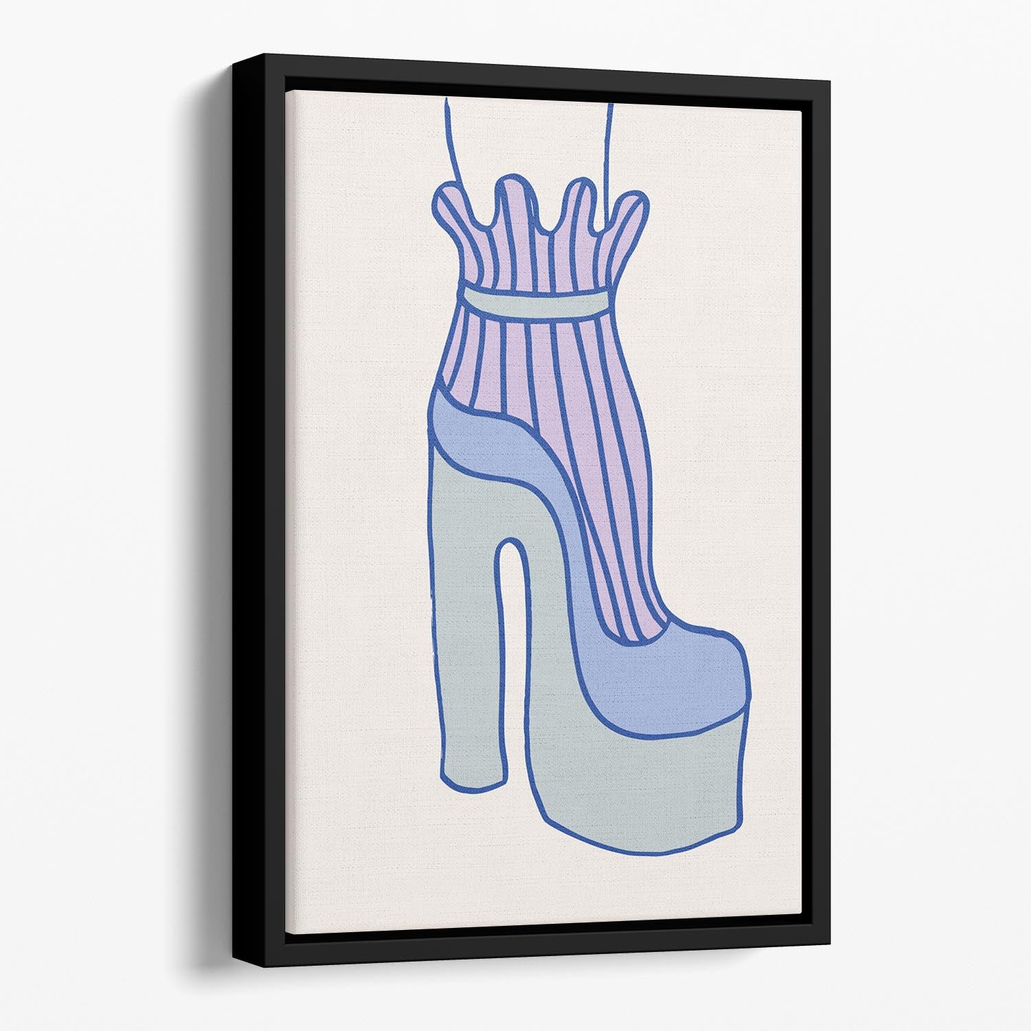 Blue Heel Floating Framed Canvas - 1x - 1