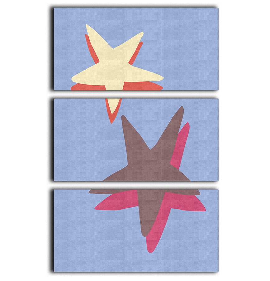 Blue Star 3 Split Panel Canvas Print - 1x - 1