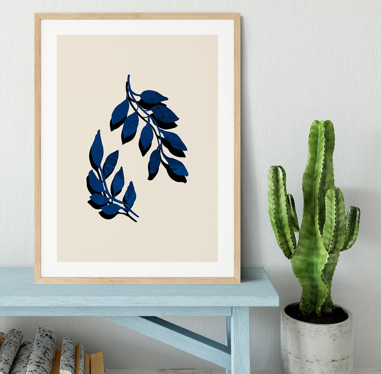 Blue Twig Brush Framed Print - 1x - 3