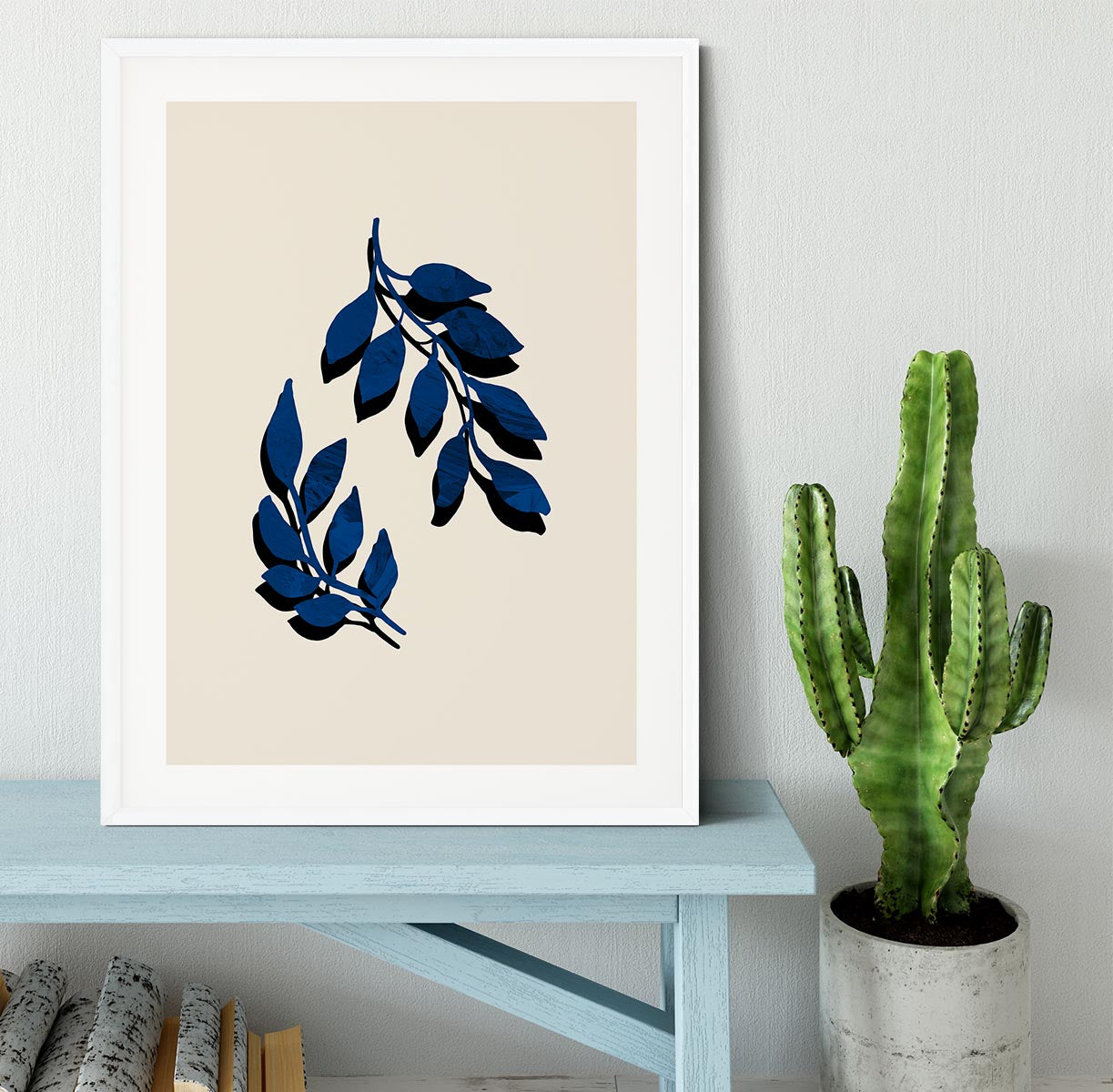 Blue Twig Brush Framed Print - 1x - 5