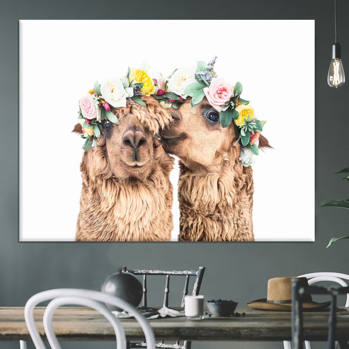 Boho Alpacas Canvas Print or Poster - 1x - 3