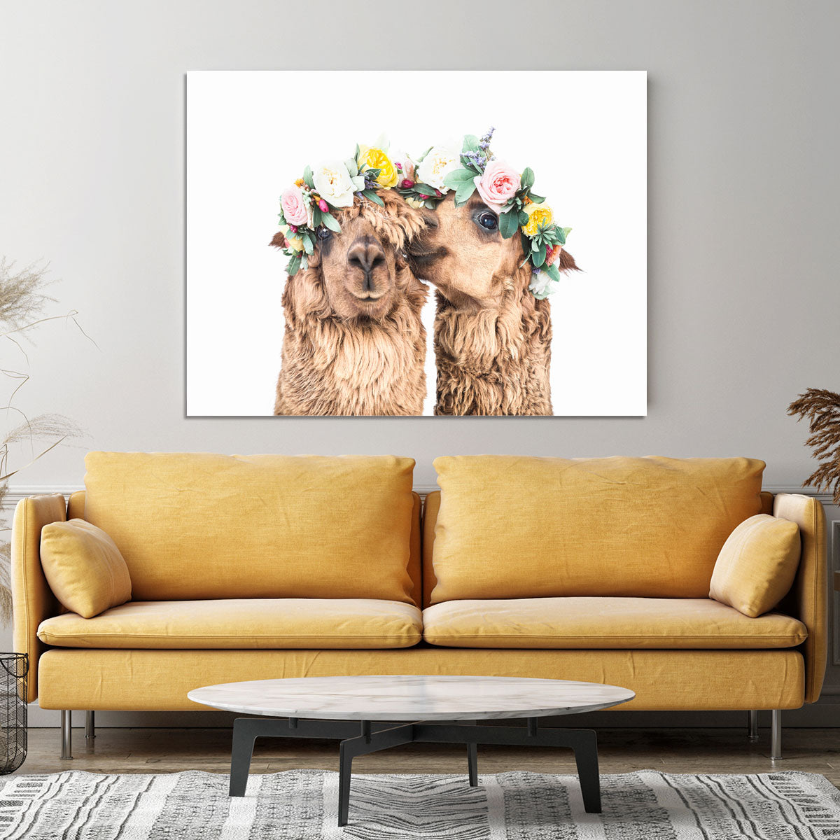 Boho Alpacas Canvas Print or Poster - 1x - 4