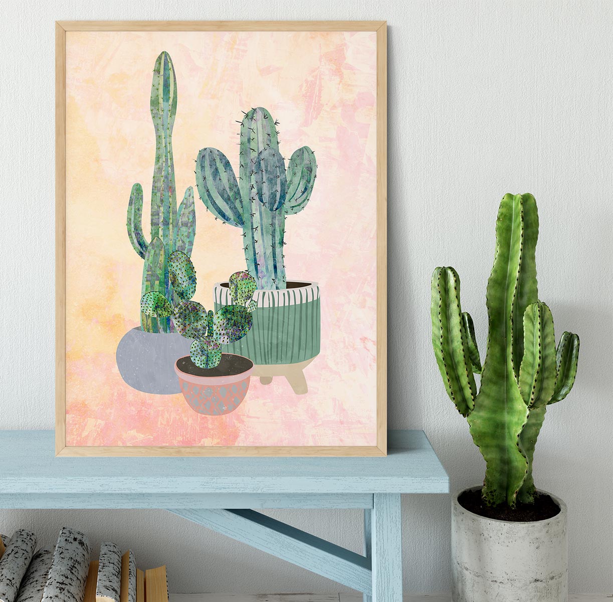 Boho Cactus Trio Framed Print - 1x - 4