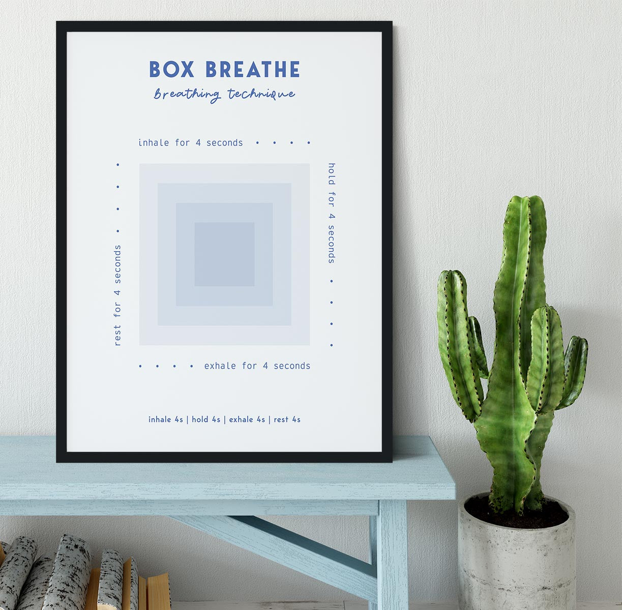 Box Breathe Technique Framed Print - Canvas Art Rocks - 2