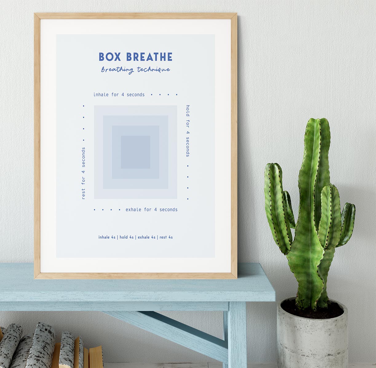 Box Breathe Technique Framed Print - Canvas Art Rocks - 3