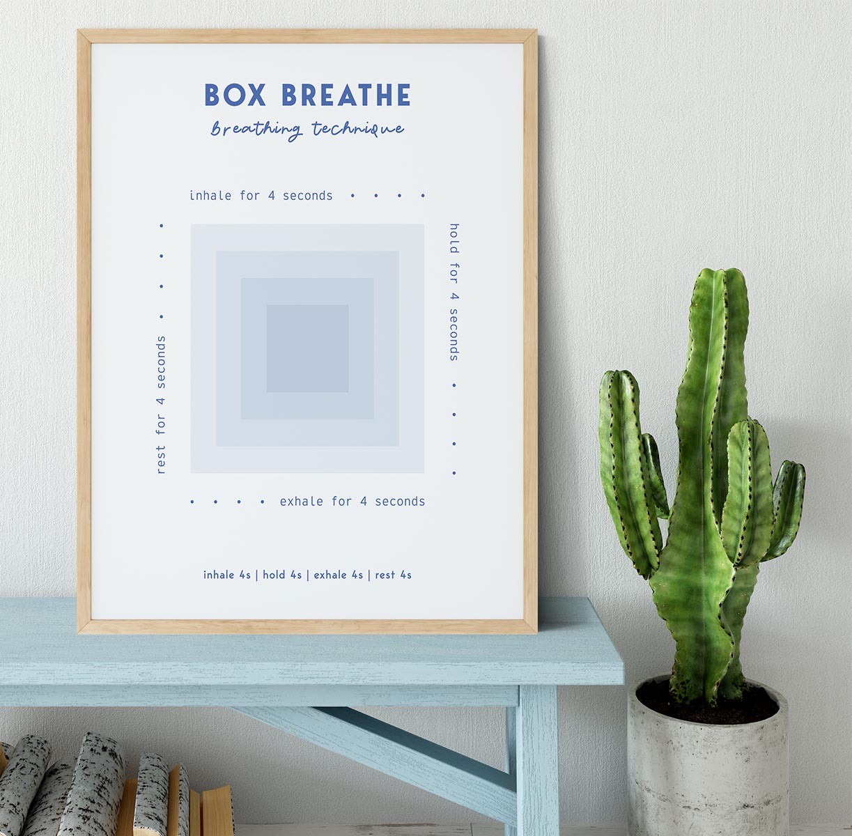 Box Breathe Technique Framed Print - Canvas Art Rocks - 4