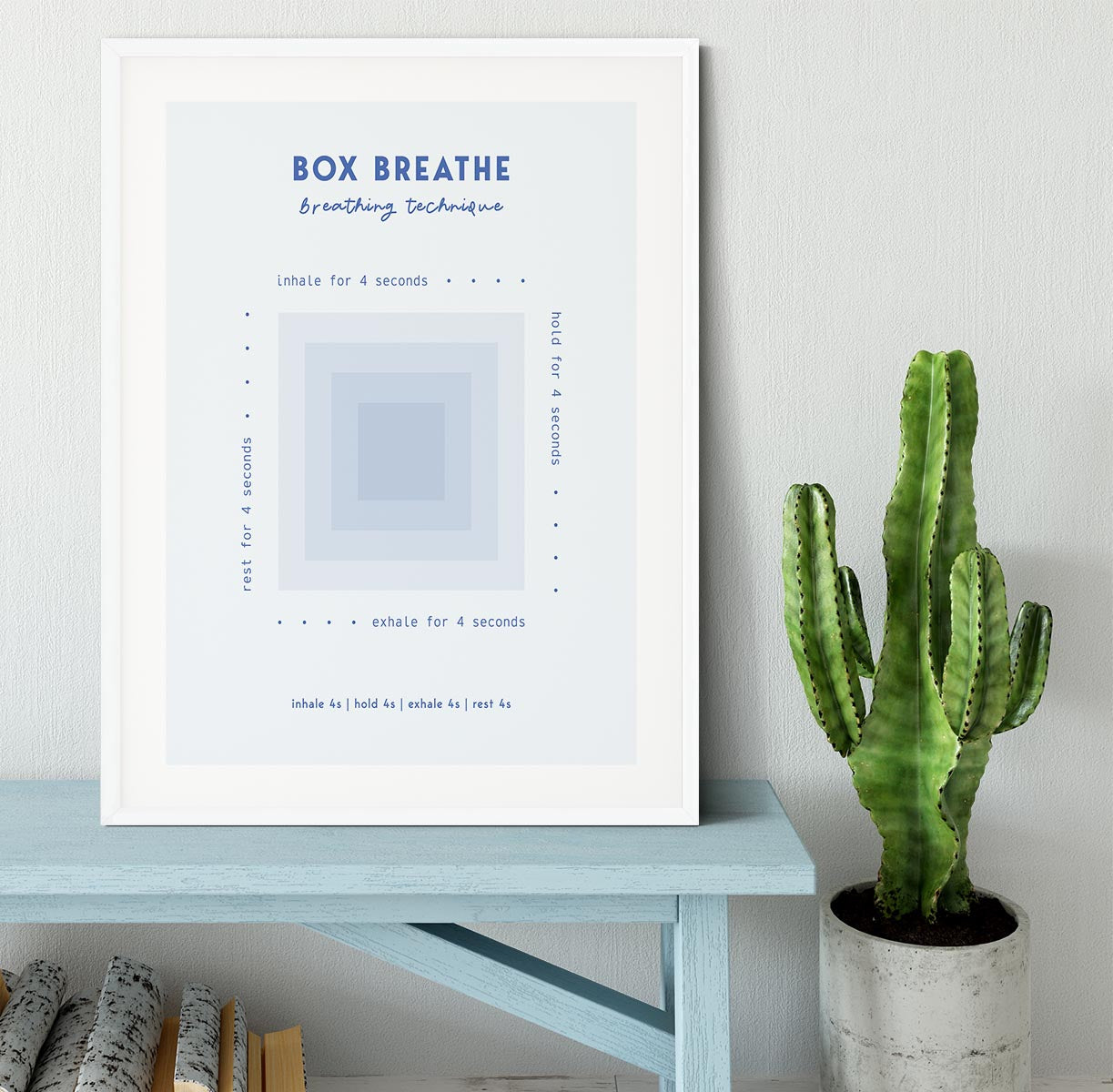 Box Breathe Technique Framed Print - Canvas Art Rocks - 5