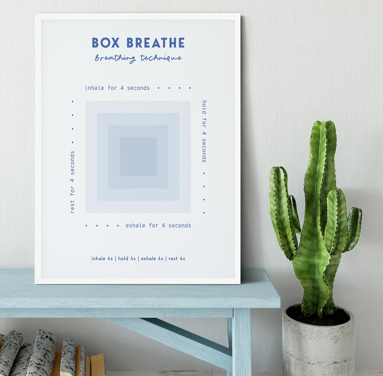 Box Breathe Technique Framed Print - Canvas Art Rocks -6