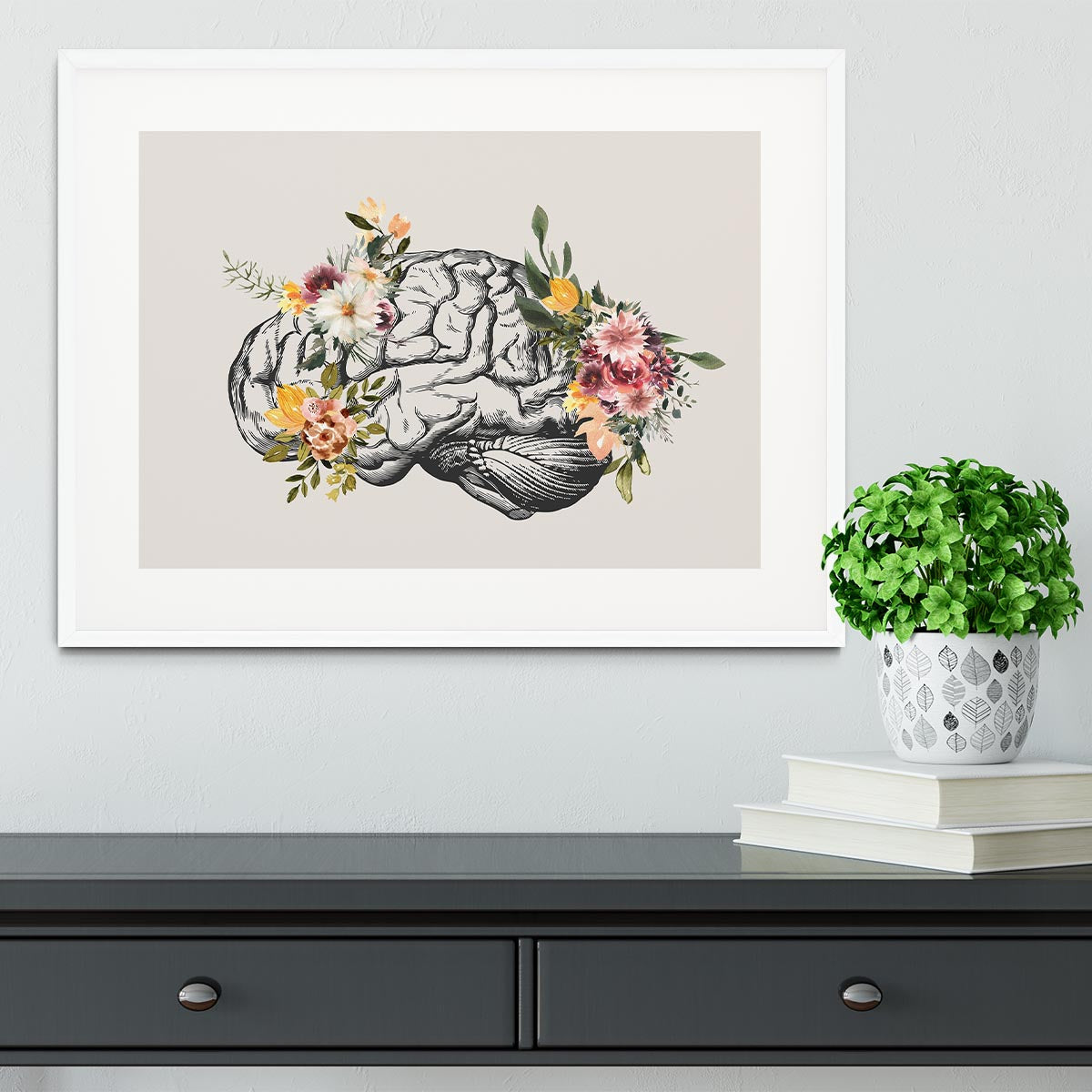 Brain Bloom Framed Print - Canvas Art Rocks -6