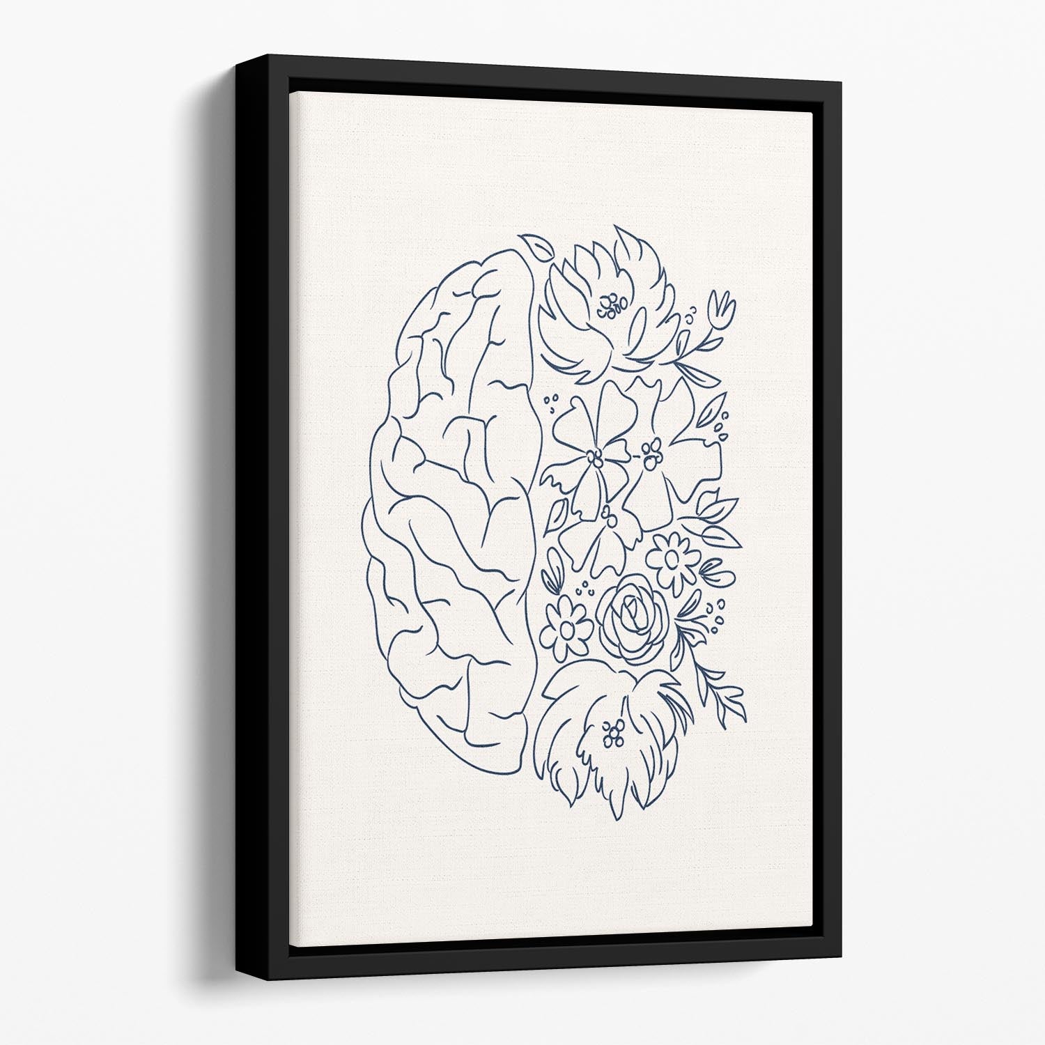 Brain Sketch Floating Framed Canvas - Canvas Art Rocks - 1