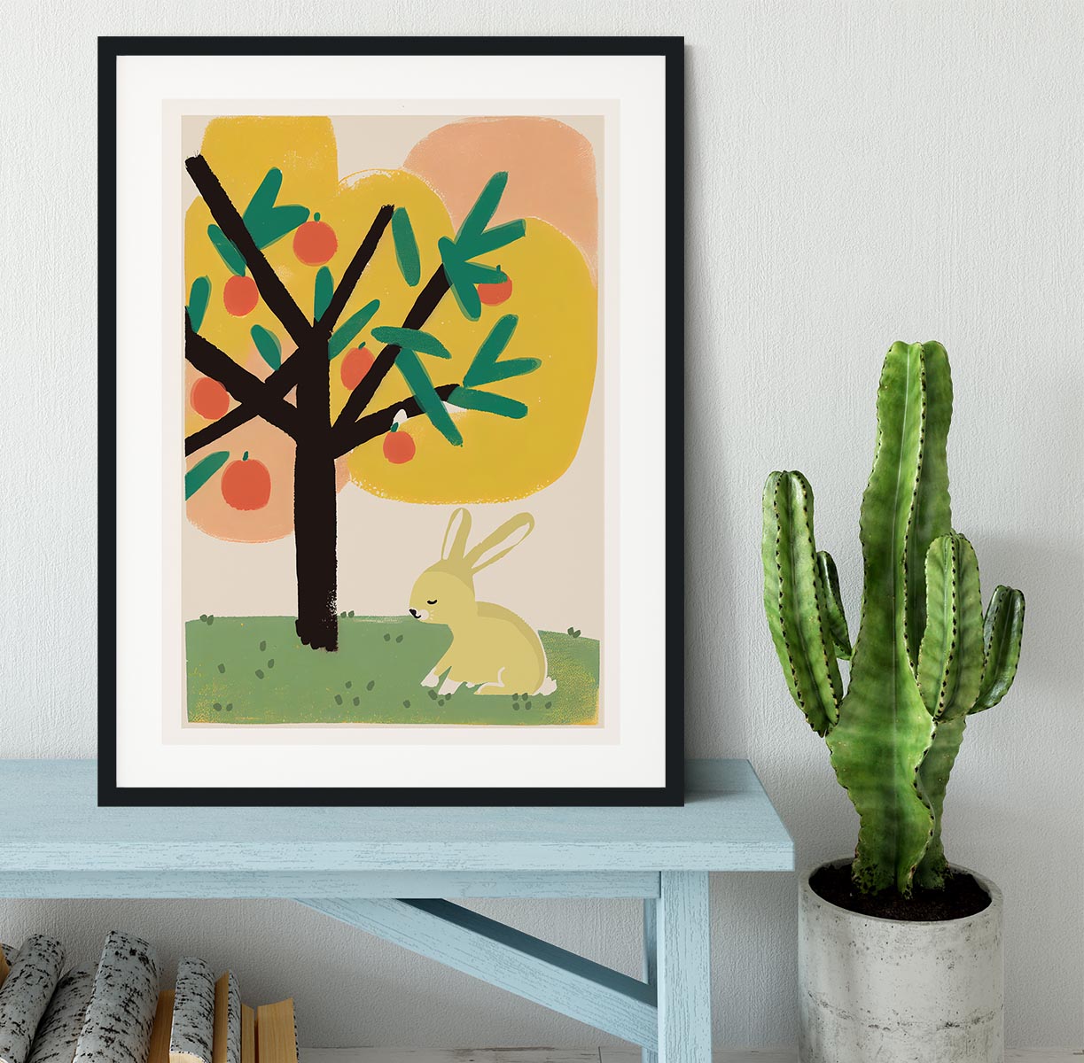 Bunny Under Apple Tree Framed Print - 1x - 1