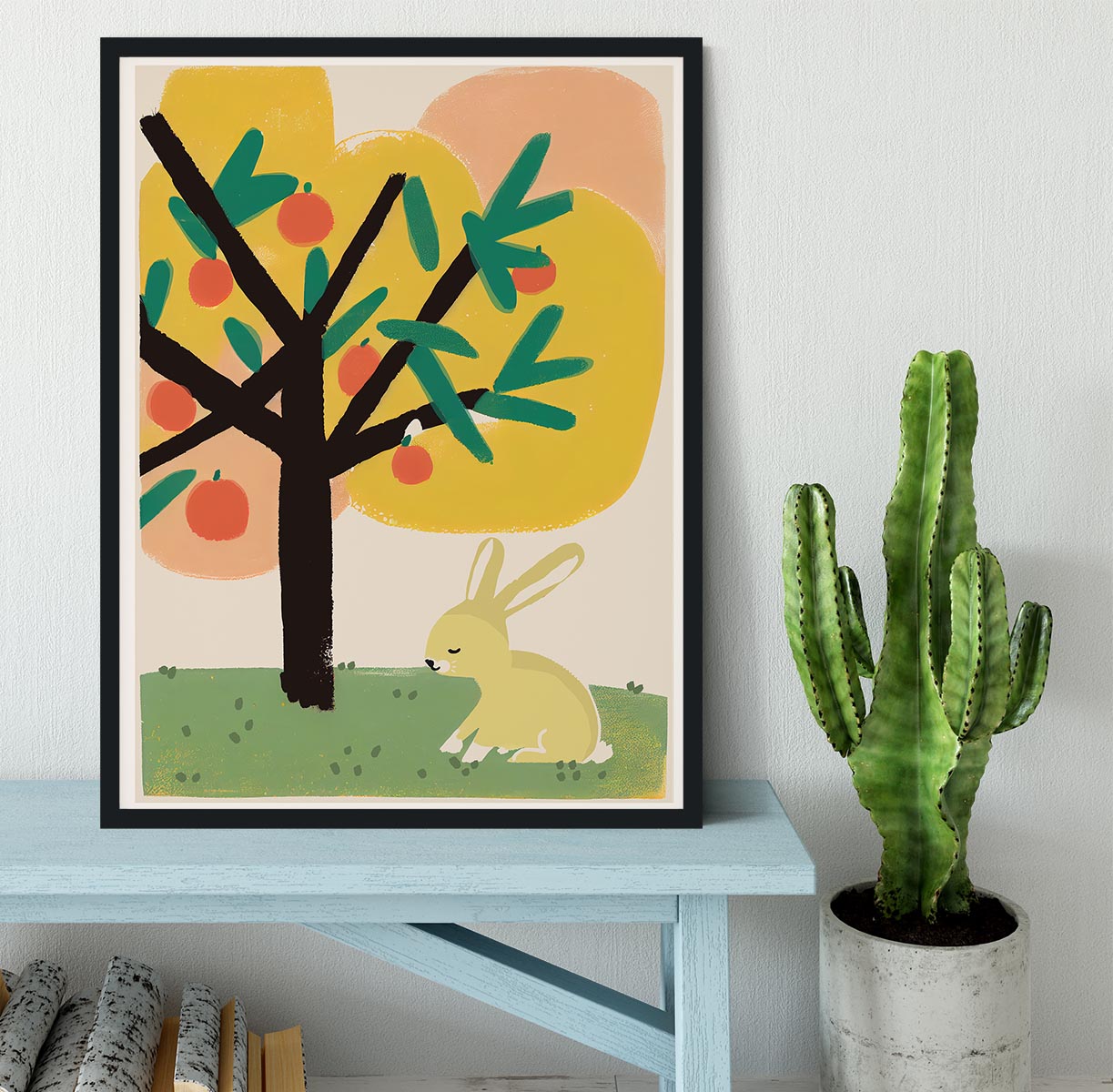 Bunny Under Apple Tree Framed Print - 1x - 2