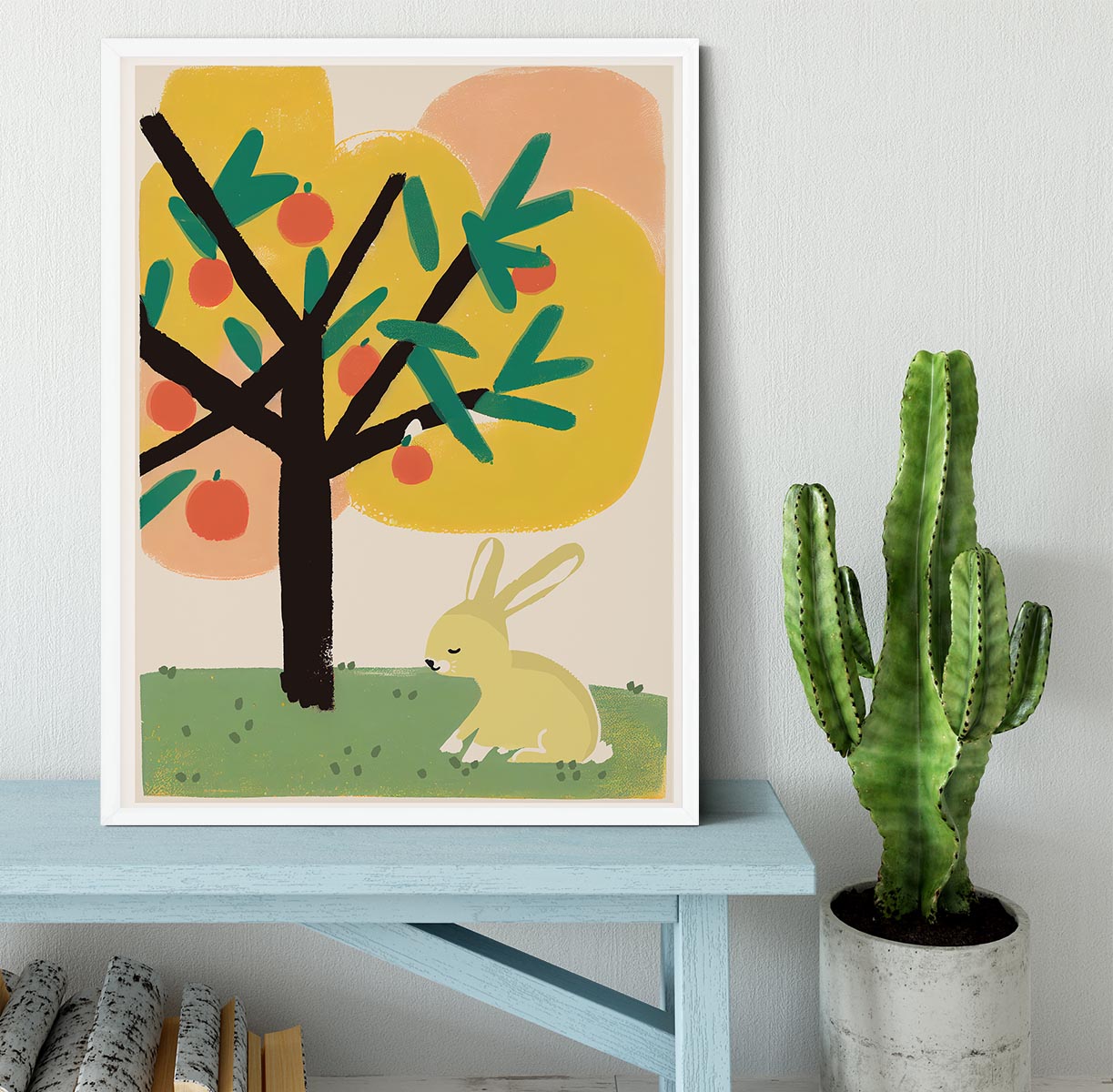 Bunny Under Apple Tree Framed Print - 1x -6